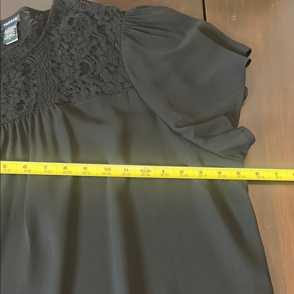 Torrid Black Lace Chiffon Flowy Top Short Sleeves Blouse Size 5X - Picture 6 of 15